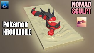 Sculpting Pokemon Krookodile on IPad - Nomad Sculpt