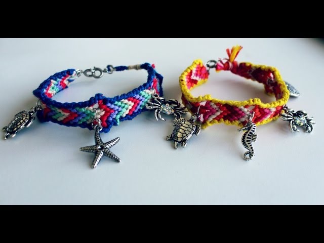 Bordered Chevron String Bracelet Tutorial with Charms! 