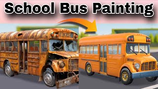 School Bus Washing & Painting - Crashed Bus #eurotrucksimulator2 #beamngdrive screenshot 4