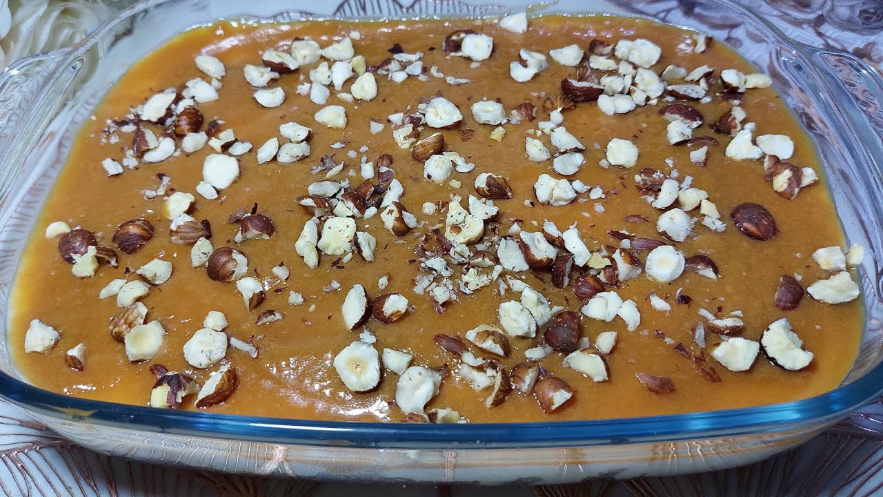 كيكه بالكراميل والبندق من بواقى الثلاجة نستفيد بيها