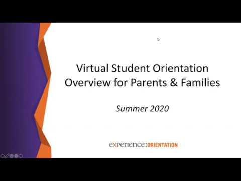 New Student Virtual Orientation Overview for Parents & Families