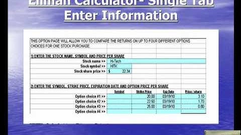 Covered Call Writing- Beginners Course- Lesson 5: Calculations