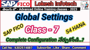 Global Settings Configuration in Sap Fico || SAP FICO in Telugu ||  By Lokesh