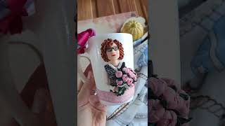Кружка в подарок любимому учителю по его фото ❤️ #ручнаробота #полимернаяглина