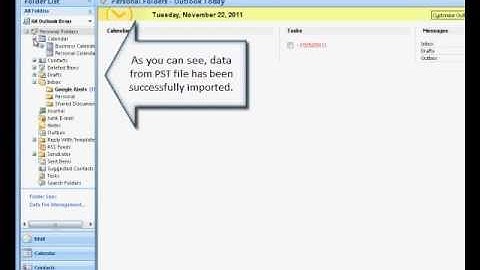 How to import Outlook data (PST file) to Outlook 2003 - 2007