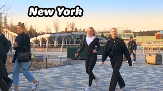 NYC Walk [4K] 🌆 Sunset View form Pier 57 Rooftop🗽 Little Island 💜 Meatpacking District 🚕 Manhattan