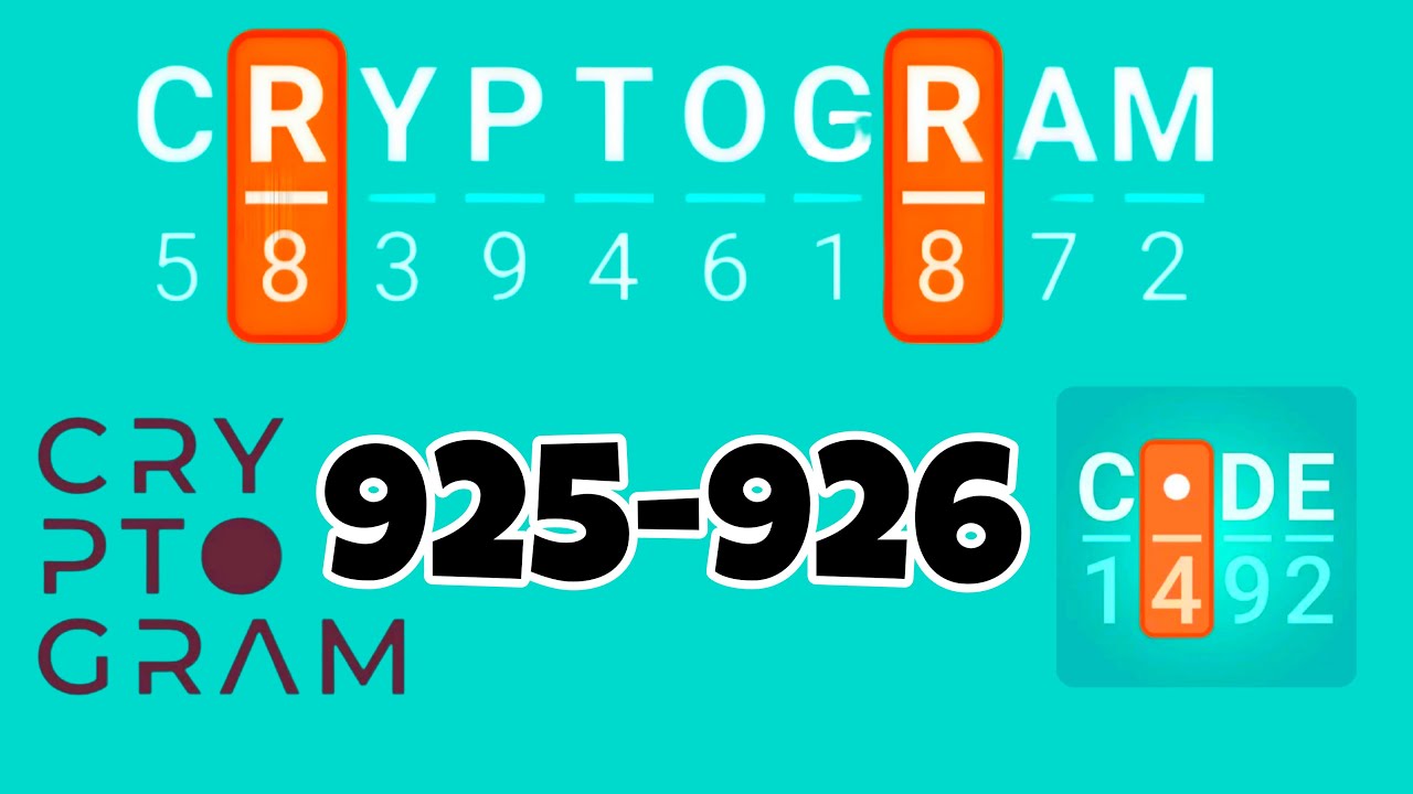 Level 92 Cryptogram CRYPTOGRAM level 925 926 - YouTube