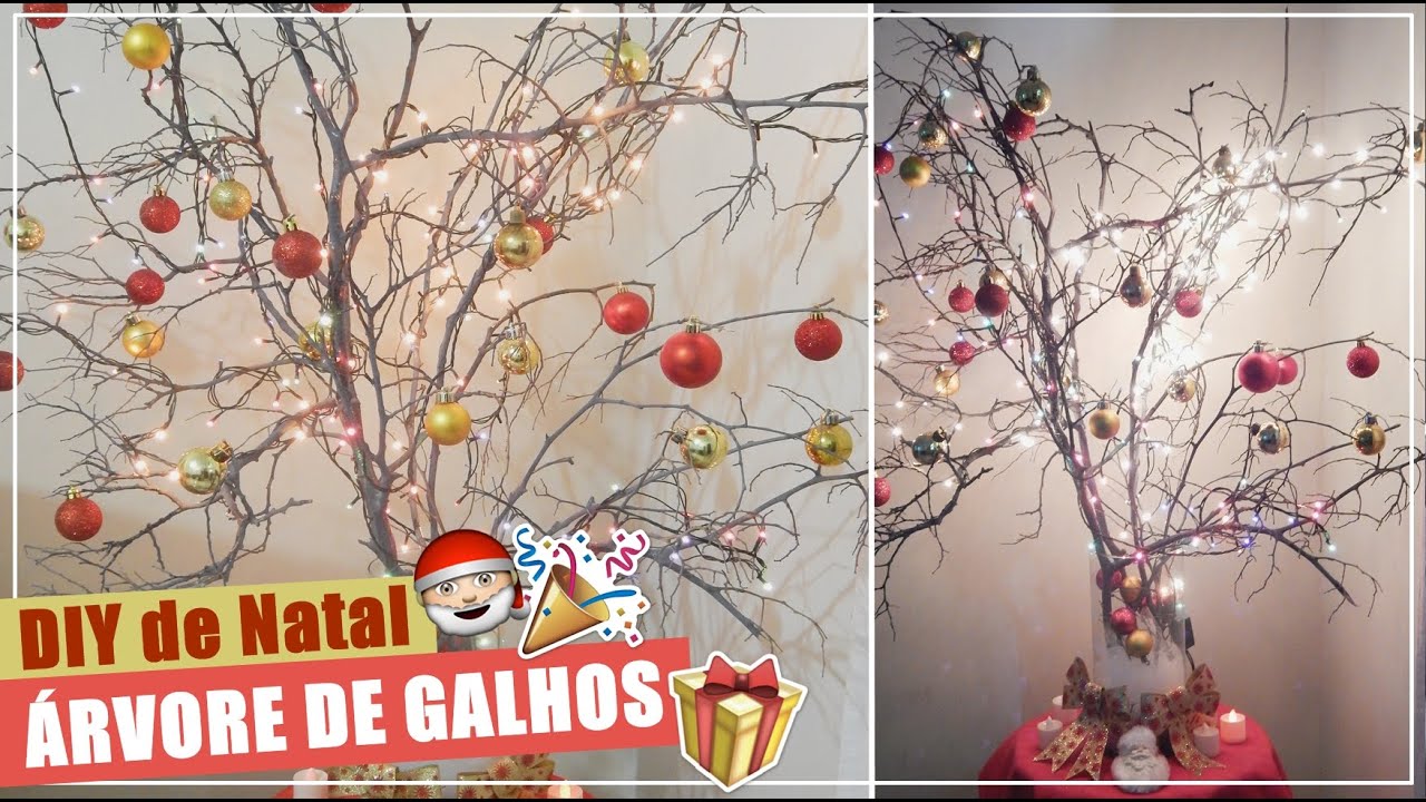 DIY: Árvore de Natal FÁCIL com galhos secos / christmas idea | Andressa  Moraes - YouTube