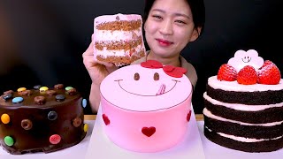 🍰Knotted Cake😍노티드 신메뉴✨꾸덕하고 촉촉한 노티드 케이크 3판 먹방❤[Valentine&#39;s Day, Chocolate, Strawberry] Mukbang
