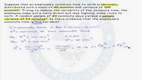 Example of a Chi-square Test of Population Variance