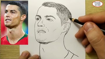 VERY EASY , How to draw cristiano ronaldo / cr7 , football player / learn drawing academy