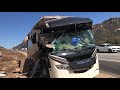 Incredible! RV Crash on Freeway Caught on Video. Solar Power system survived!