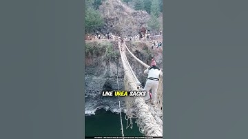 This Rope Bridge Is Made from Urea Sacks #shortvideo #bridge