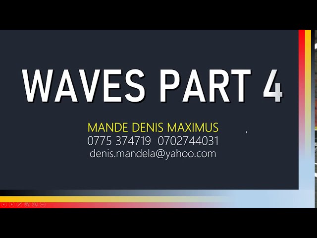 O-level Physics: WAVES PART 4