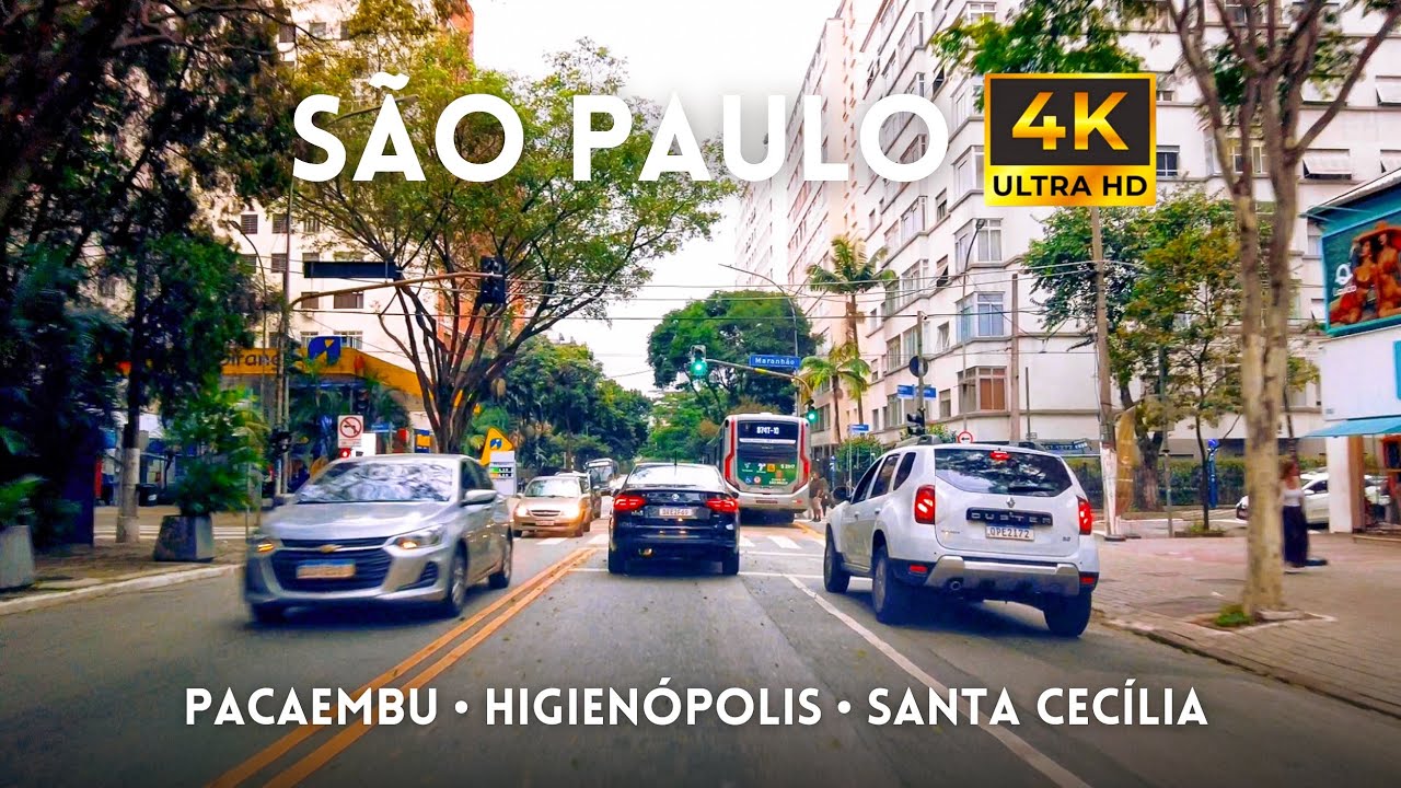 🇧🇷 Pacaembu, Higienópolis e Santa Cecília em São Paulo 4K