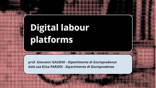 Digital Labour Platforms   The Issue of Classifyng Platform Workers