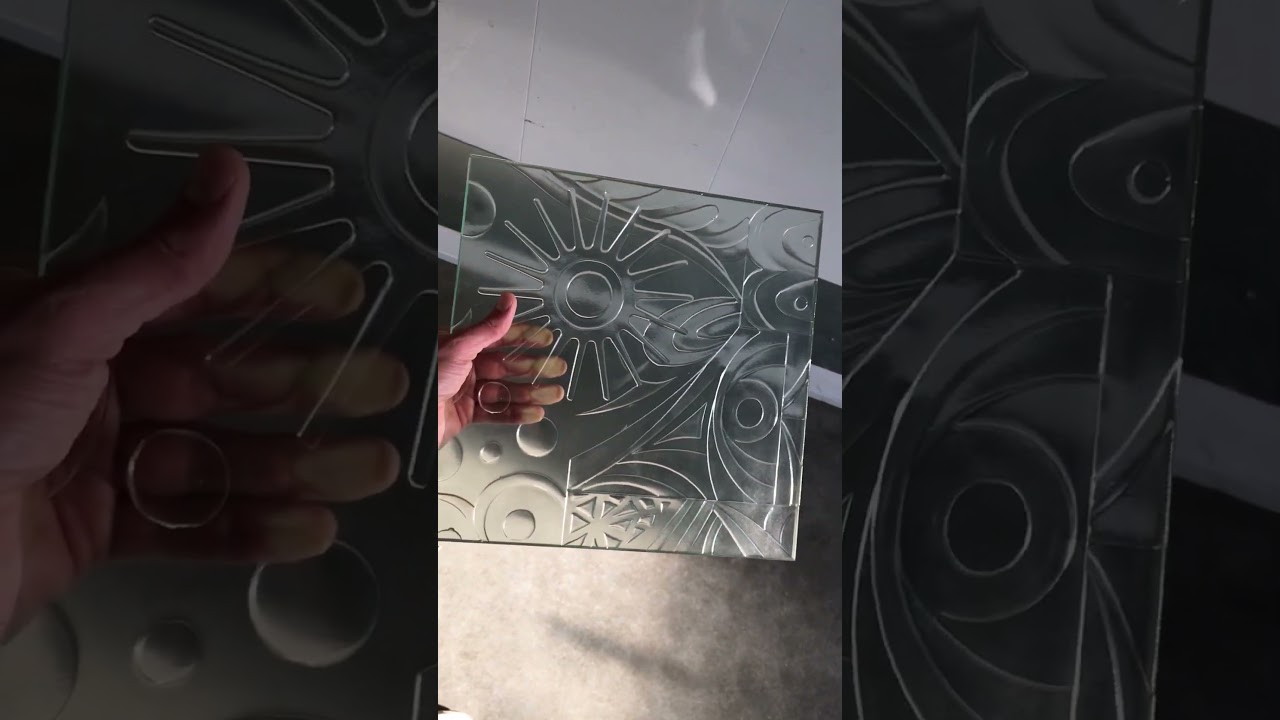 Deep Carved Acid Etched Transparent Glass I Abstract Pattern on Glass Privacy Glass IPalace of Glass