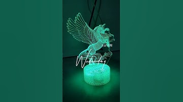 unboxing 3D creative visualization lamp in unicorn shape
