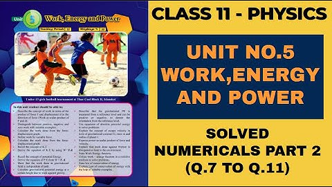XI Physics | Solved Numericals| Chapter No.5 |Work,Energy and Power | Part 2-#TP11 58