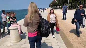 Sea organ in Zadar.  The Ocean plays music with waves.- Zadar Croatia - ECTV