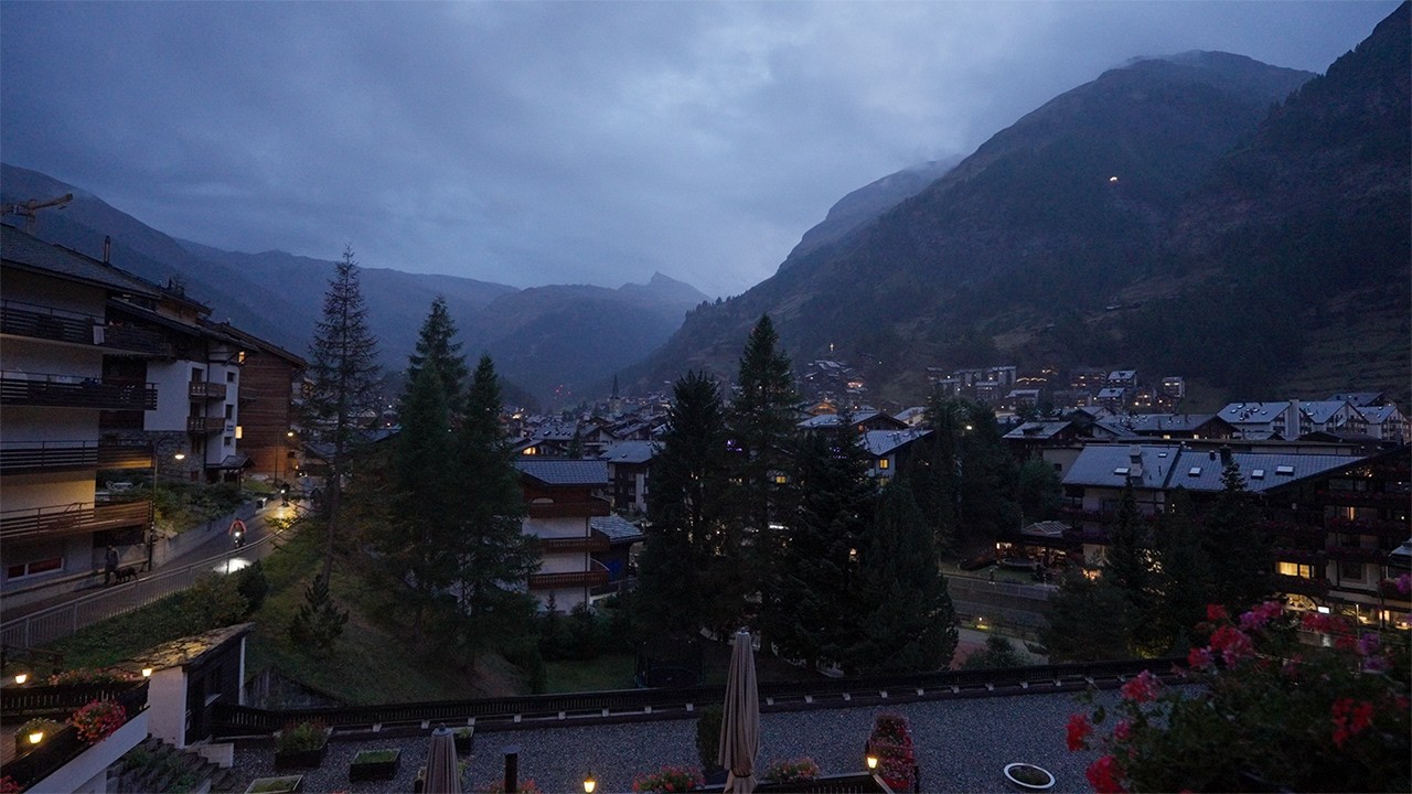 Zermatt 4K soundscape, Matterhorn day to night view