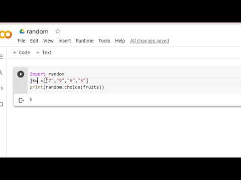 how to make a simple code of random choice using google colaboratory
