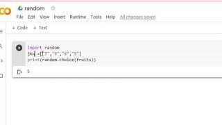 how to make a simple code of random choice using google colaboratory
