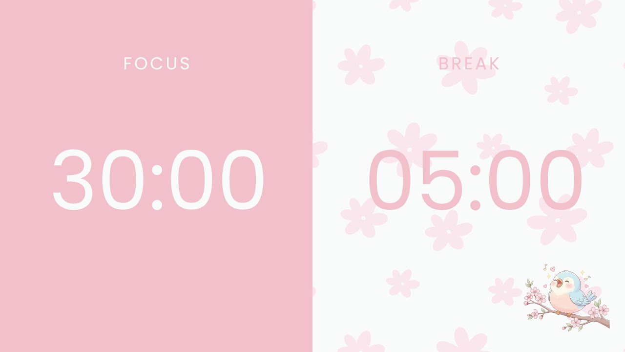 30/5 Pomodoro Timer 🍅 4 Sessions Silent Focus Study With Me (No Music ...