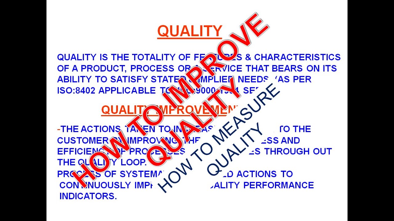 What is quality,how to measure quality, types of quality, how to