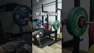Road to 120kg Bench: Almost 100kg #gym #workout #powerlifting #benchpress #shorts
