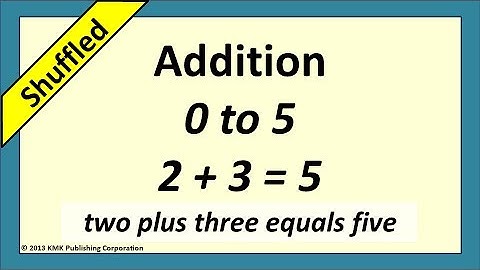 Addition Flash Cards 0-5 Numbers with Words Shuffled No Audio Plain Background