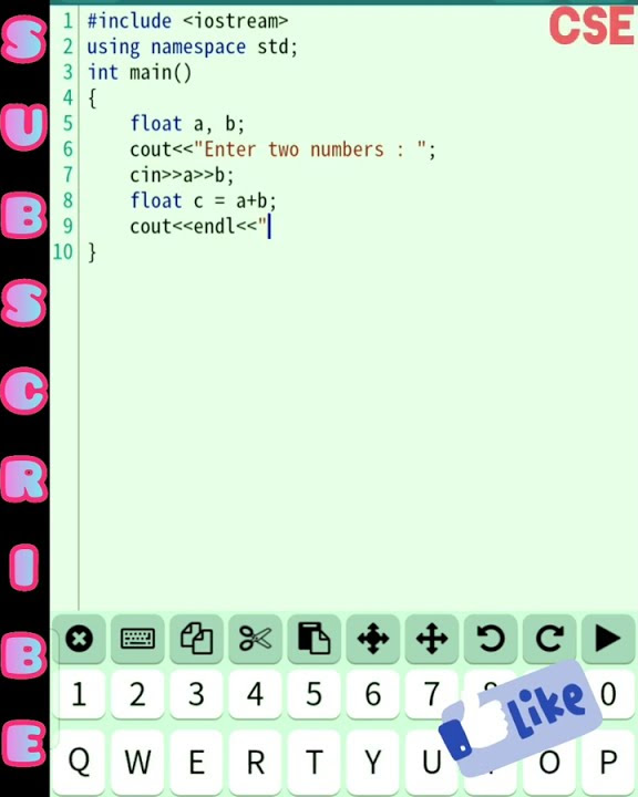 Addition of two numbers in C++ programming language || #shorts #coding ...