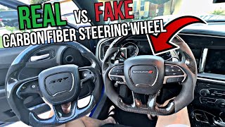 REAL VS. FAKE CARBON FIBER STEERING WHEEL FOR DODGE CHARGER 😳