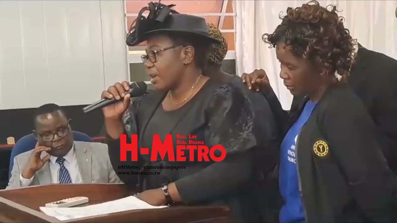 The wife of United Methodist Church leader Reverend Oscar Mukahanana eulogising her late husband