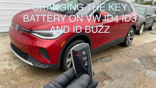 how to replace the key fob battery on volkswagen id4, id3 and vw buzz