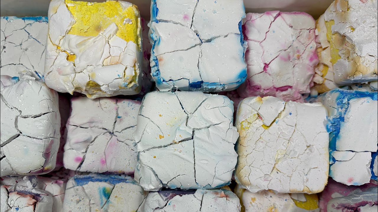 Dyed Homemade Chalk with White pasted | satisfying - YouTube