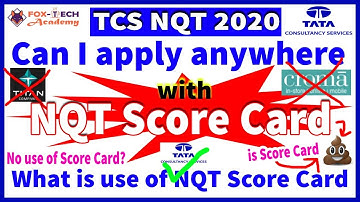 TCS NQT 2020 / 2021 | What is use of NQT Score card | How to apply in another company with nqt score