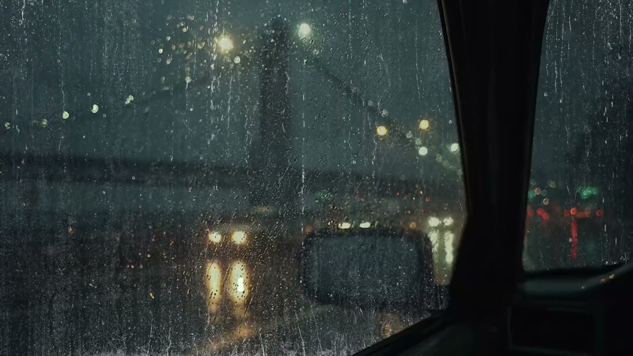 Heavy Rain from a Stationary Car Window - Relaxing Sounds for Insomnia, Studying, Stress Relief