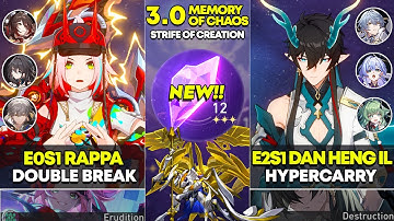 E0S1 Rappa Double Break & E2S1 Dan Heng IL Hypercarry | Memory of Chaos 12 | Honkai Star Rail 3.0