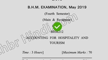 2019 Dcrust BHM 4th Sem Accounting for Hospitality & Tourism Question Paper