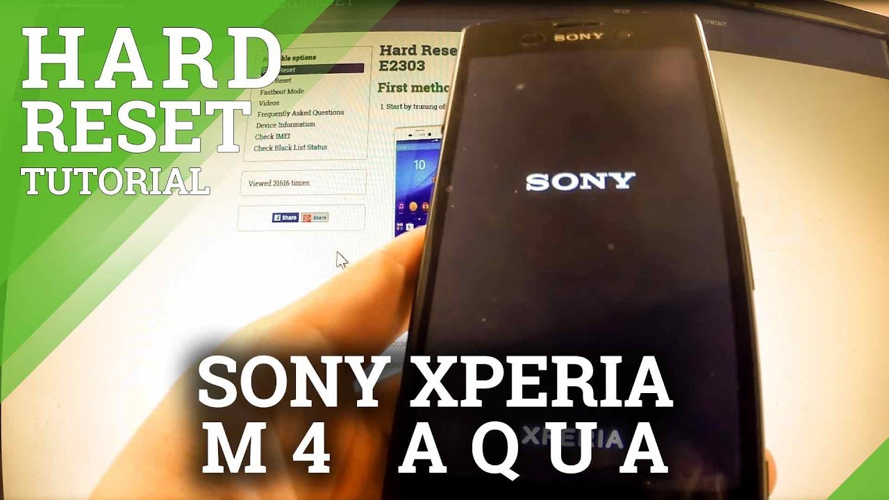 Hard Reset SONY Xperia M4 Aqua - factory reset by Android settings - YouTube