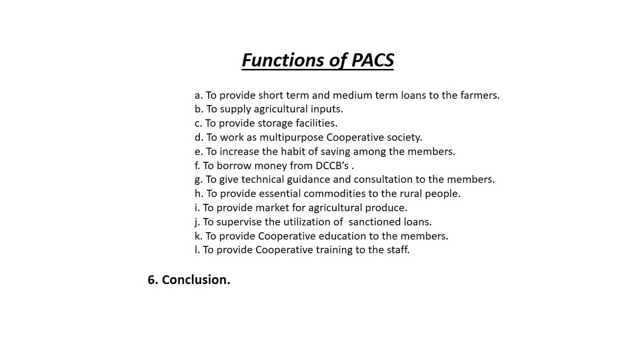 Functions of PACS B.Com - III - YouTube