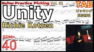 Richie Kotzen Picking Practice BPM40 ユニティ リッチー･コッツェン ピッキング基礎練習【Guitar Picking Vol.61】