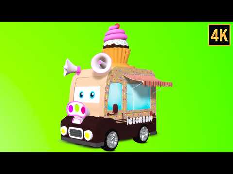 Ice Cream Truck Formation & More Street Vehicles Videos for Kids