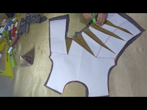 تشريح الباترون لعمل موديل بلوزة بكسرات من الجنب ورباط بكل سهولة