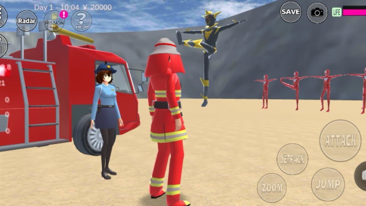 HOW TO PLAY FIRE FIGHTER HELP POLICE KOBAN TO TRAP SHECKERS INTO PRISON | SAKURA SCHOOL SIMULATOR