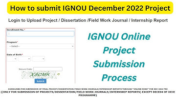 How to submit IGNOU December 2022 Project | IGNOU Online Project Submission Process