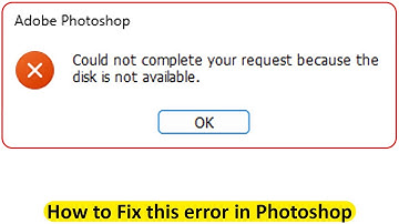 Adobe Photoshop - could not complete your request because the disk is not available