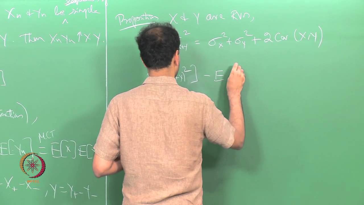 ⁣Mod-01 Lec-36 COVARIANCE, CORRELATION COEFFICIENT