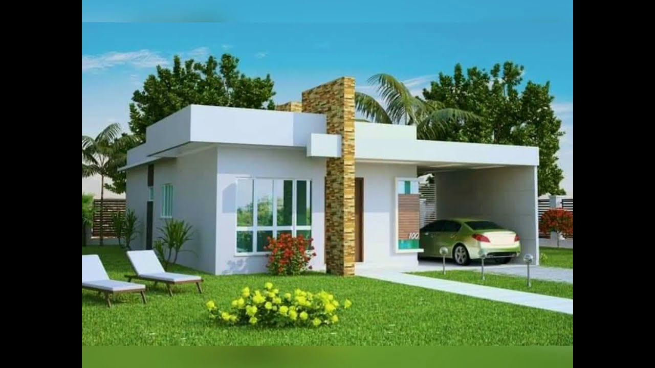 58 ideas de fachadas de casas de una planta modernas y sencillas - modelos  de casas de una planta - YouTube